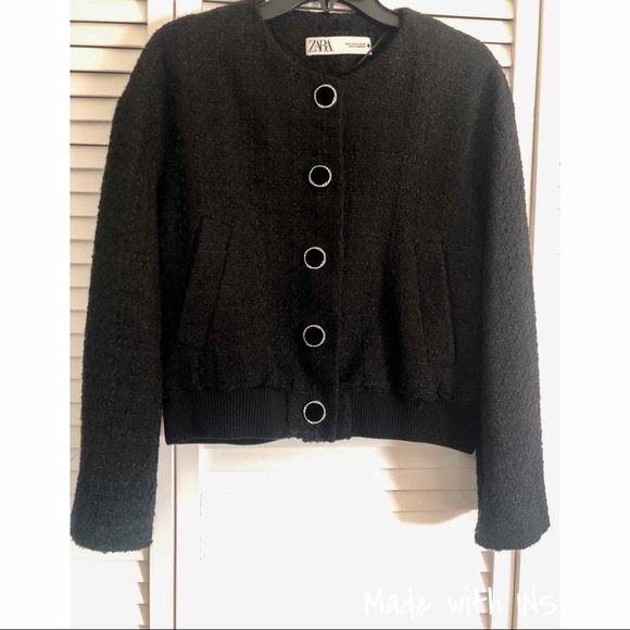 Zara Textured Button Bomber - Picture 9 of 15